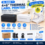 Thermal Label Printer Wireless 4*6Inch Sticker Printing for Shipping Packages, PriceTags and Small Business (ZJ-9260) - Image 4